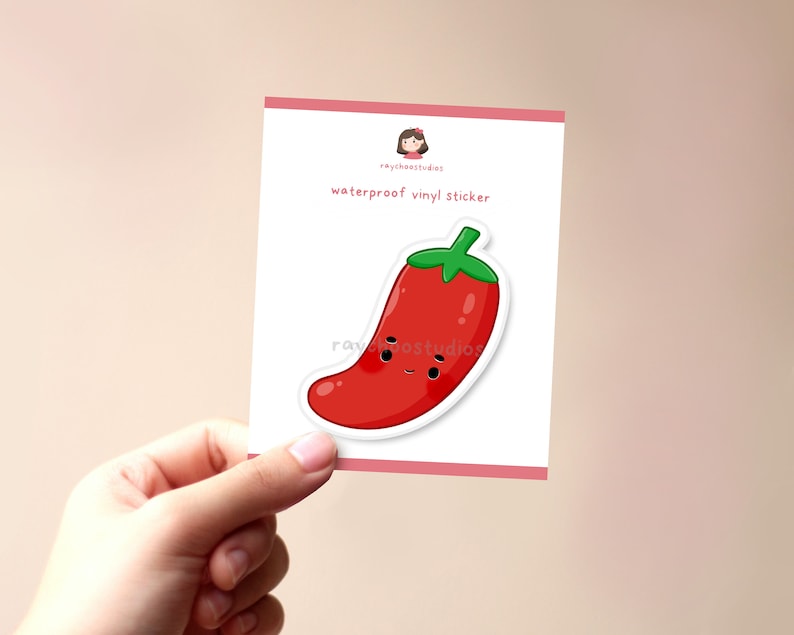 Chili Pepper Sticker | Cute Chili Pepper Sticker, Food Sticker ...