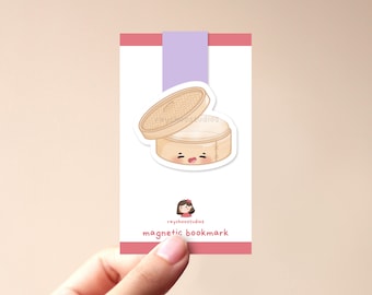 Steamer Magnetic Bookmark | cute asian food, kawaii kitchen, cute book mark, gift for book lovers, aesthetic, food bookmark