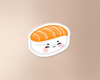 Salmon Nigiri Sticker | sashimi sticker, sushi sticker, asian food sticker, food sticker, cute waterproof vinyl sticker, japanese sticker
