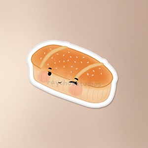 Coconut Bun Sticker | bun sticker, asian bakery sticker, asian food sticker, food sticker, cute waterproof vinyl sticker, cocktail bun