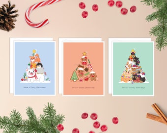 Juego de tarjetas de Navidad surtido / juego de tarjetas de Navidad, paquete de tarjetas navideñas, juego de tarjetas #3, lindo paquete de tarjetas de Navidad, paquete de tarjetas de Navidad divertidas