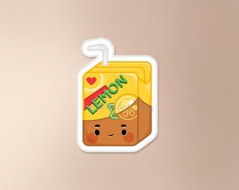 Lemon Tea Drink Sticker | cute juice box sticker, food sticker, waterproof sticker, cute food sticker,kawaii asian drink sticker, vita drink