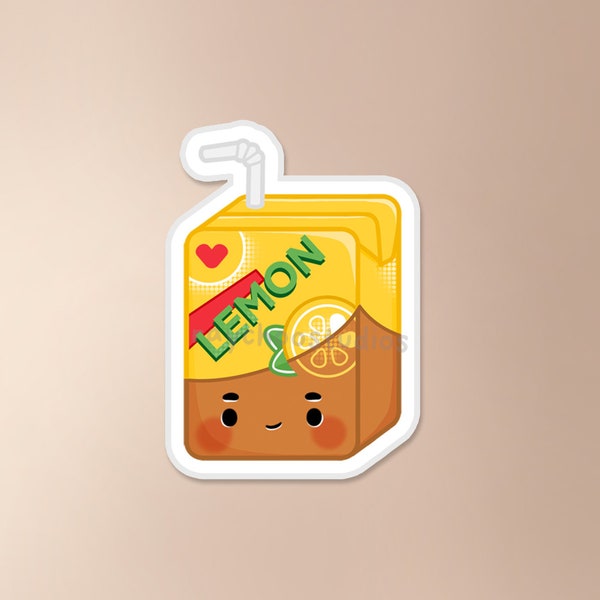 Lemon Tea Drink Sticker | cute juice box sticker, food sticker, waterproof sticker, cute food sticker,kawaii asian drink sticker, vita drink