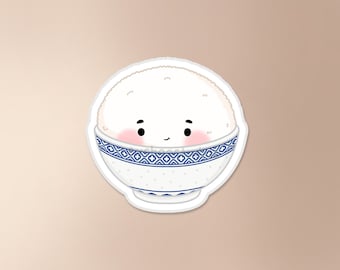 Rice Bowl Sticker | rice sticker, asian sticker, asian food sticker, food sticker, cute waterproof vinyl sticker, japanese sticker