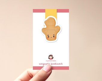Ginger Magnetic Bookmark | cute ginger, kawaii, cute book mark, gift for book lovers, aesthetic, cute food bookmark, ginger bookmark