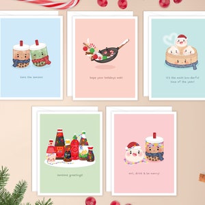 Geassorteerde kerstkaartenset | schattig kerstkaartpakket, grappige kerstkaartenbundel, kawaii-kaarten voor vakantiepunny, schattige kerstkaarten