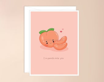 Ik A-perzik-iate je kaart | leuke bedankkaart, bedankkaart woordspeling, punny bedankkaart, dankbare kaart, waarderingskaart, dankkaart geven