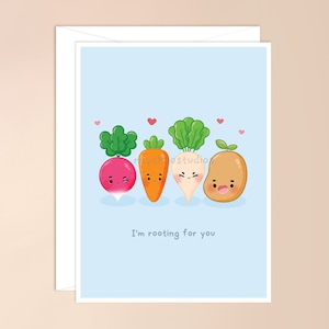 I'm Rooting For You Card | cute encouragement card, encouraging card, you can do it card, words of affirmation, potato card, cute punny card
