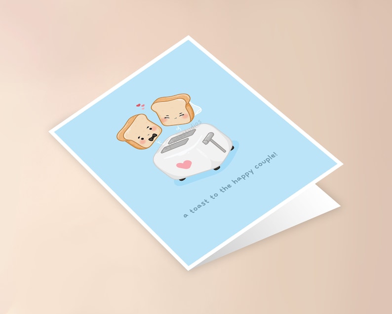 A Toast to the Happy Couple Wedding Card wedding card pun, punny wedding card, wedding card, cute wedding card, funny wedding card image 2