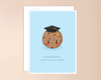 Congratulations, You're a Smart Cookie Graduation Card | cute graduation card, congratulation card, congrats card, grad card, cookie card