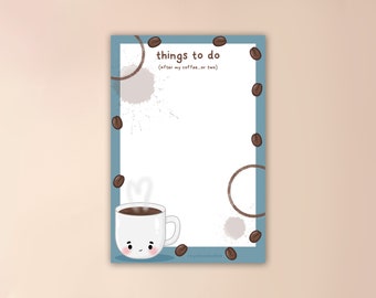 Coffee Notepad | cute coffee notepad, magnetic fridge notepad, cute notepad for fridge, gift for coffee lover, things to do notepad, to do