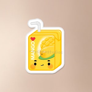 Mango Juice Drink Sticker | cute juice box sticker, tea sticker,waterproof sticker, cute food sticker, asian drink sticker, vita drink,mango