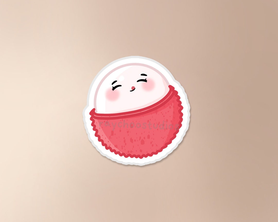 Lychee (half) Sticker | Fruit Sticker, Asian Fruit Sticker, Asian Food ...