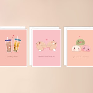 Pack de cartes de vœux pour la journée de Galentine | meilleur ami, ensemble de cartes de jour de galentines, petites amies, mignon kawaii asiatique, cadeau de jour de galentines