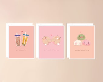 Galentine's Day Greeting Card Pack | best friend, galentines day card set, girl friends, cute kawaii asian, galentines day gift