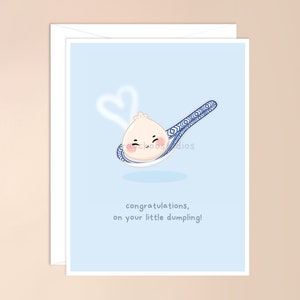 Félicitations pour votre carte de bébé Little Dumpling | jolie carte bébé, jeu de mots carte bébé, carte boulette, carte bao, nouveau bébé, baby shower, naissance