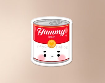 Canned Soup Sticker | cute soup sticker, food sticker, waterproof sticker, cute food sticker, kawaii soup, soup drawing, gift for soup lover