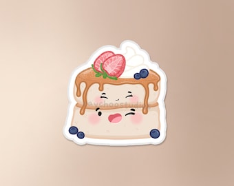 Panqueques Pegatina / pegatina de comida asiática, pegatina de comida, linda pegatina de vinilo impermeable, pegatina de postre japonés, pegatina de desayuno, kawaii
