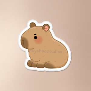Wasserschwein Sticker | niedlicher Wasserschwein Aufkleber, Tier Aufkleber, Wasserschwein Liebhaber, Wasserschwein, kawaii Wasserschwein, Wasserschwein Zeichnung, Tierliebhaber