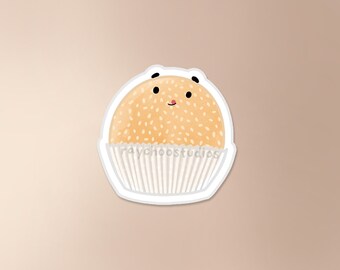 Naklejka Sesame Ball | naklejka dimsum, naklejka azjatycka, naklejka z azjatyckim jedzeniem, naklejka z jedzeniem, słodka naklejka winylowa, yum cha, naklejka chińska
