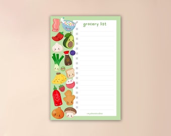 Grocery List Notepad | cute kitchen notepad, magnetic fridge notepad, grocery list notepad, cute grocery list, cute notepad for fridge