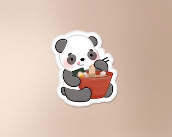 Chooby x Ramen Sticker | ramen sticker, panda sticker, asian sticker, asian food sticker, food sticker, cute waterproof vinyl sticker
