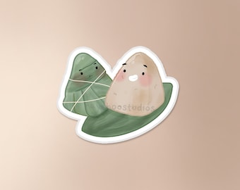 Sticky Rice (Pair) Sticker | dimsum sticker, asian food sticker, food sticker, cute vinyl sticker, yum cha, zong zi sticker, glutinous rice