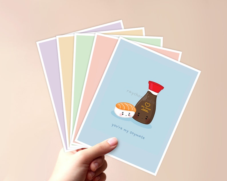 You're the One Pho Me Greeting Card asian food card, kawaii card, asian pun, punny food, asian inspired, viet pho, cute, valentines day image 4