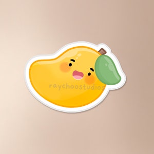 Mango (Whole) Sticker | fruit sticker, asian fruit sticker, asian food sticker, food sticker, cute waterproof vinyl sticker, mango lover