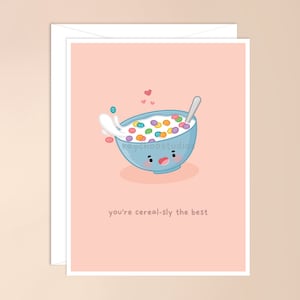 Vous êtes sournois de céréales la meilleure carte de vœux | carte de nourriture asiatique, carte kawaii, carte de jeu de mots asiatique, carte de nourriture punny, carte de petit déjeuner, carte de nourriture drôle