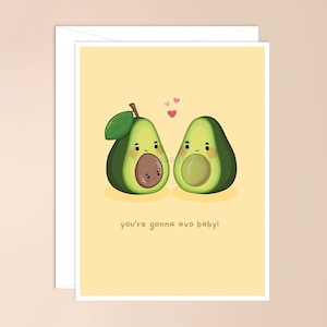 Carte pour bébé You're Gonna Avo - Neutre | jolie carte de bébé, jeu de mots, carte d'avocat, carte de bao, nouveau bébé, baby shower, naissance, carte de bébé rigolote