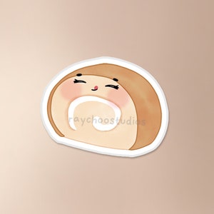 Vanilla Swiss Roll Sticker | asian sticker, asian food sticker, food sticker, waterproof sticker, cute vinyl sticker, asian bakery sticker