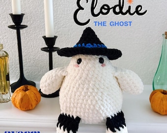 Gehaakt spookpatroon pdf | No-Sew, Halloween-amigurumi, heksenhoed