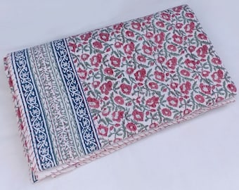 New Indian Kantha Quilt Floral Butti Print Kantha Bed cover Kantha Blanket Indian Kantha , Throw Gudari Cotton Quilt King Kantha Quilts