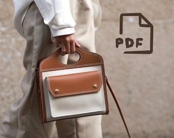 Leather Pocket Woman Bag PDF pattern leather pattern DIY A4 womanbagpattern womanbag