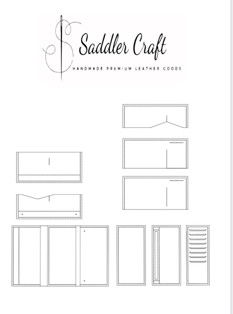 Trifold Pasport Long Wallet Pdf Pattern DIY A4 Pattern Long Wallet