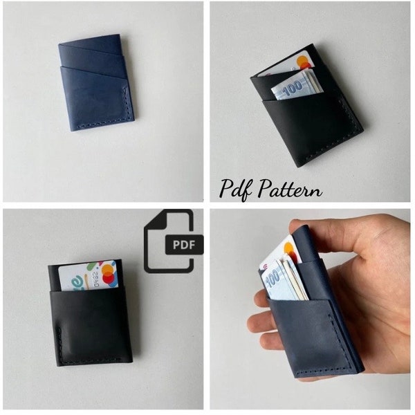 Pdf pattern leather card holder pdf pattern DIY A4 Pattern Lather Wallet Pattern pdfpatternleather
