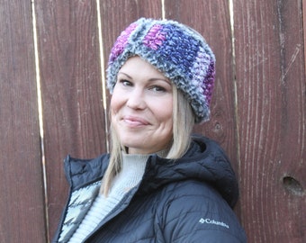 Cascade Ear Warmer / Ear Warmer / Headband / Head Band / Earmuff / Ear muff / Faux Fur / Fur / Cold Weather / Messy Bun