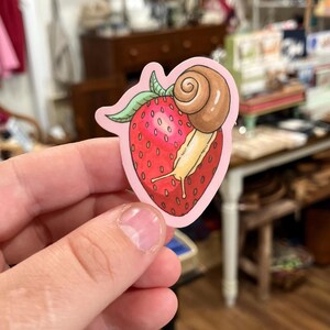 Snail on Strawberry Sticker