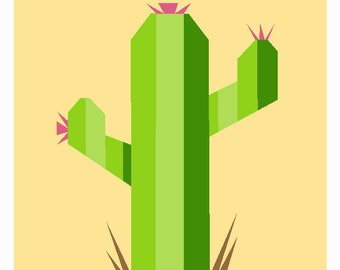 FPP - Arizona Cactus Quilt Block