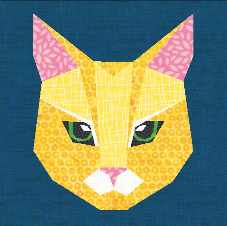 FPP Cat Face Quilt Block image 2