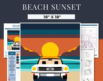 FPP - "Beach Sunset" - Foundation Paper Piece Pattern