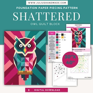 FPP - Owl Quilt Block - Foundation Paper Piece Pattern
