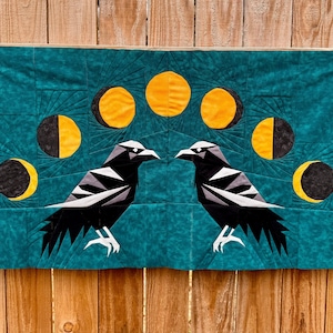 FPP - Crows and Moon Phases Quilt Block - Foundation Paper Piece