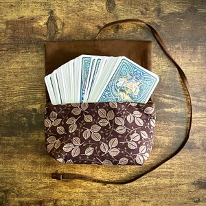 Tarot Card Pouch - Brown Autumn Leaves