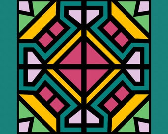 FPP - Stained Glass Mosaic 8 Quilt Block