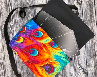 Tarot Card Pouch - Rainbow Feathers 2