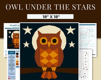 FPP - "Owl Under The Stars" - Foundation Paper Piece Pattern