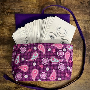 Tarot Card Pouch - Purple Paisley