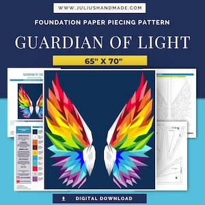 FPP - Guardiano della Luce - Ali d'Angelo Arcobaleno - Modello per pezzo di carta da fondazione